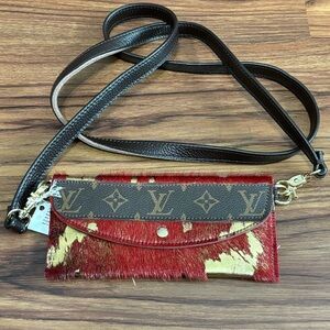 LV Style Red and Gold Crossbody